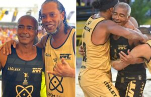 Роналдиньо и Ромарио померялись силами в футволей