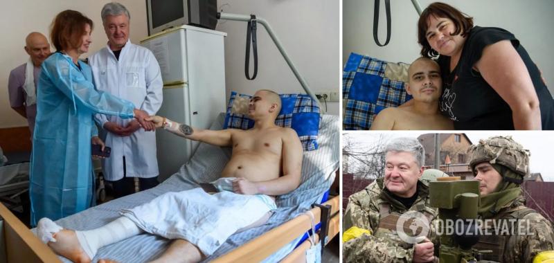 Вдохновляющий герой: Порошенко с женой встретились с раненым бойцом, который в первые дни вторжения сбил ''Иглой'' российский Су-30